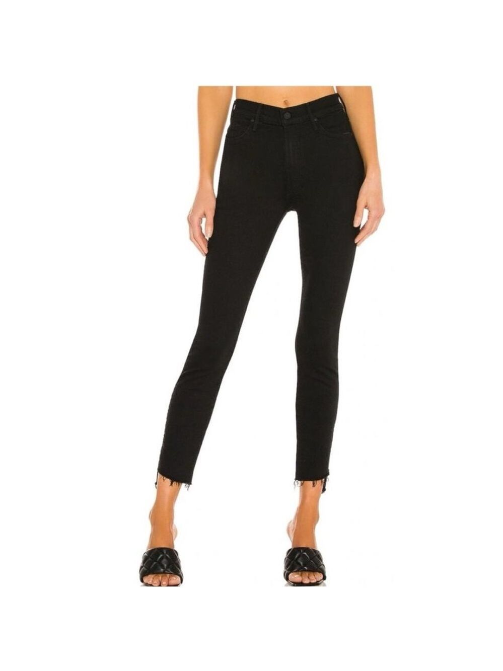 MOTHER  Stunner Zip Ankle Step Fray Jeans Size 26 Not Guilty